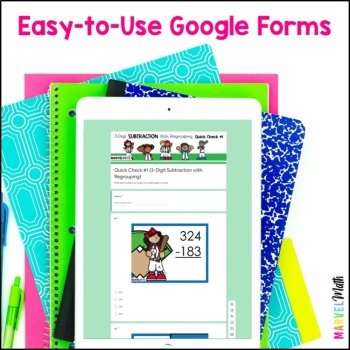 3 Digit Subtraction with Regrouping #8 - Quick Checks - Exit Tickets, image 2