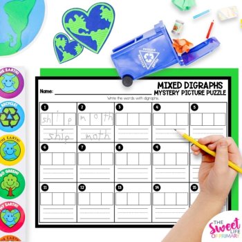 Earth Day Mystery Picture Puzzles Phonics Worksheets, image 2