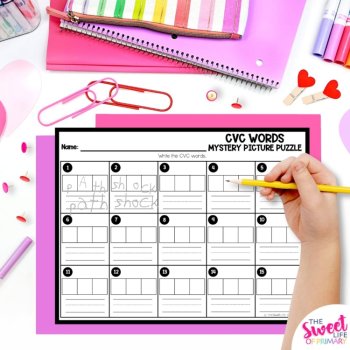 Valentine's Day Mystery Picture Puzzles Phonics Worksheets, image 2