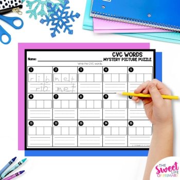 Winter Mystery Picture Puzzles Phonics Worksheets | Science of Reading Centers, image 2