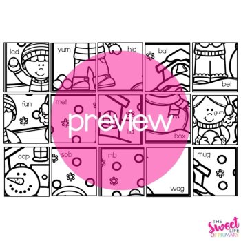Winter Mystery Picture Puzzles Phonics Worksheets | Science of Reading Centers, image 4