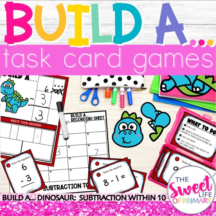 Subtraction within 10 Task Card Game