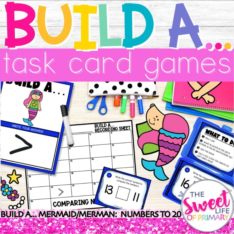 Comparing Numbers to 20 Task Card Game