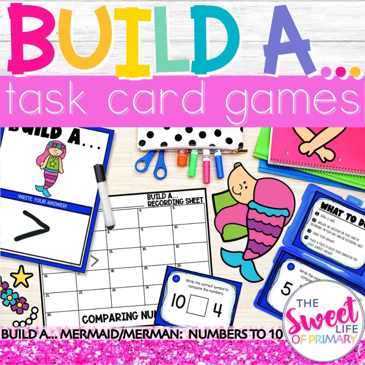Comparing Numbers to 10 Task Card Game