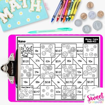 Money Math Mazes | Counting Coins, image 2