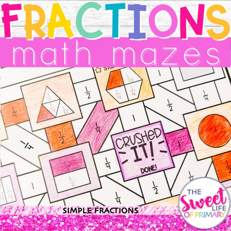Fraction Math Mazes