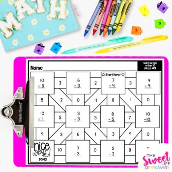 Subtraction Math Mazes | Within 10, image 3