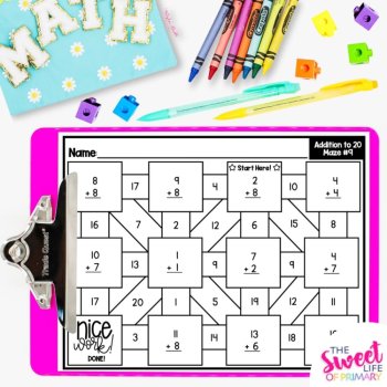 Addition to 20 Math Mazes, image 3