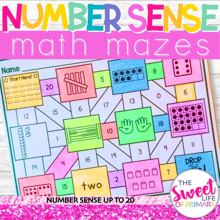 Number Sense Math Mazes | Up to 20