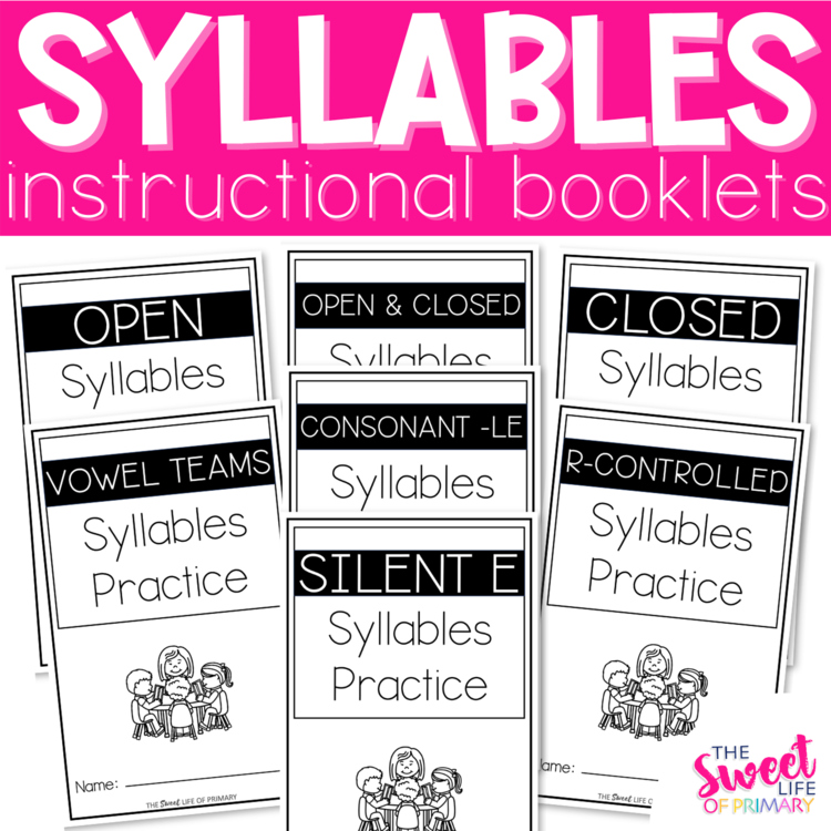 Instructional Syllable Books | Six Syllable Types Phonics Practice for Decoding