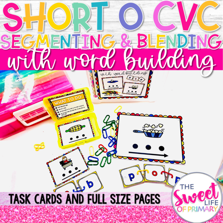 CVC Segmenting & Blending Task Cards | Short o