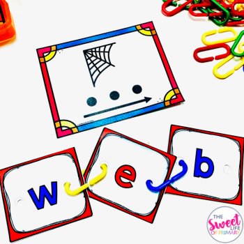 CVC Segmenting & Blending Task Cards | Short e, image 2