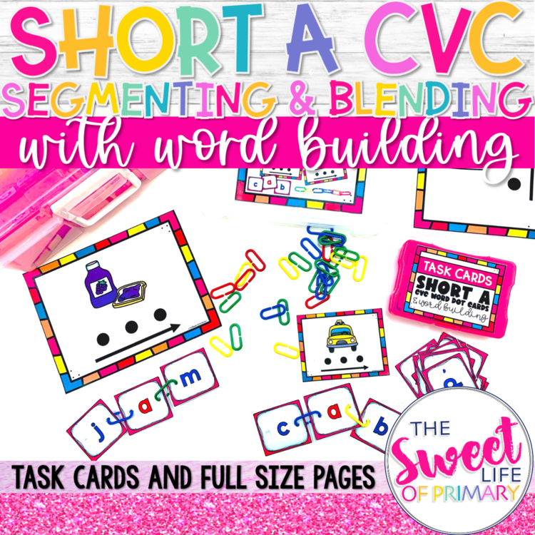 CVC Segmenting & Blending Task Cards | Short a