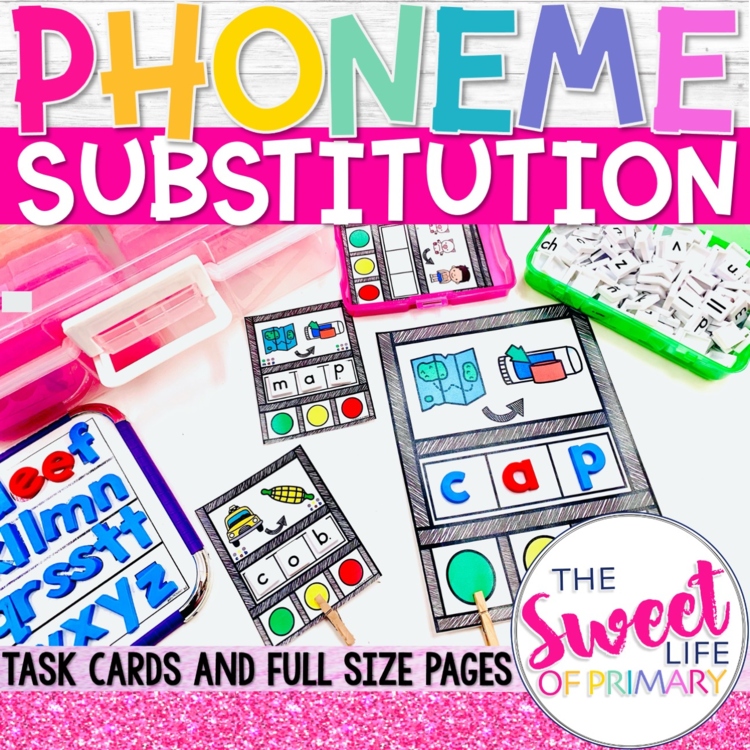 Phoneme Substitution Build and Clip Task Cards