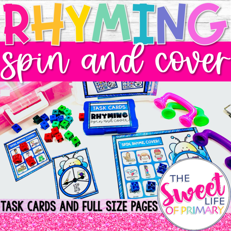 Rhyming Spin and Cover Task Cards