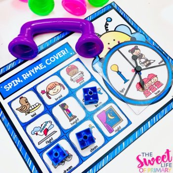 Rhyming Spin and Cover Task Cards, image 4
