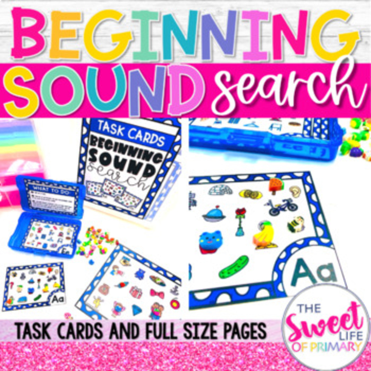 Beginning Sound Search Task Cards