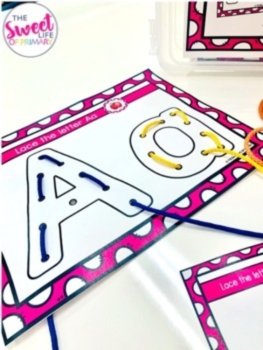 Alphabet Letter Lacing Task Cards, image 2