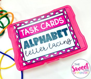 Alphabet Letter Lacing Task Cards, image 3