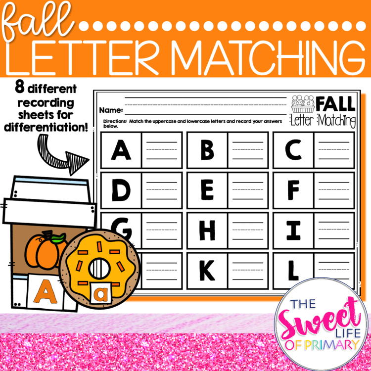 Fall Letter Matching Activity