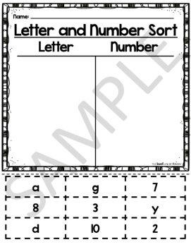 Number, Letter, Word, Sentence, Vowel, and Consonant Sort, image 2