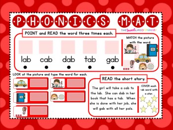 Digital CVC Word Family Phonics Mats FREEBIE!, image 2