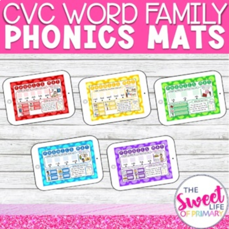 CVC Word Family Phonics Mats Complete BUNDLE! | Digital & Printable