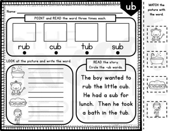 Digital Short u CVC Word Family Phonics Mats | Digital & Printable, image 2