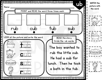 Digital Short u CVC Word Family Phonics Mats | Digital & Printable, image 3