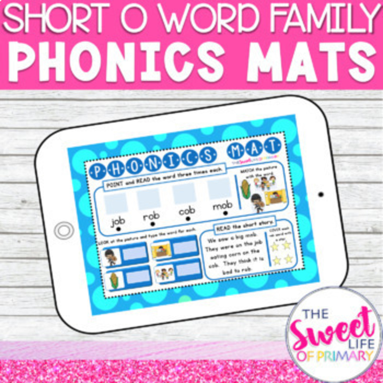 Short o CVC Word Family Phonics Mats | Digital & Printable