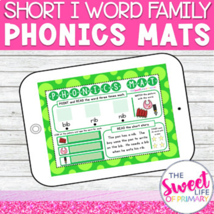 Digital Short i CVC Word Family Phonics Mats | Digital & Printable