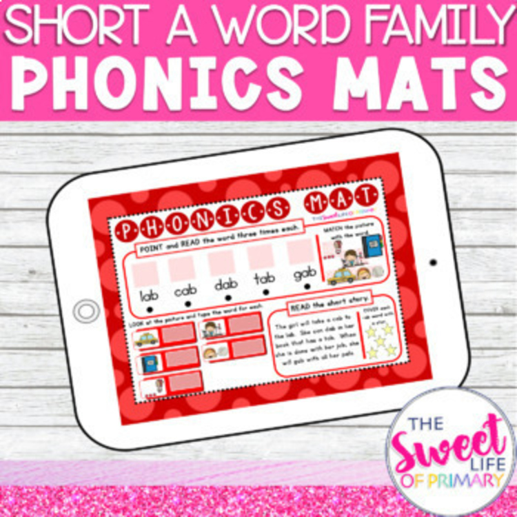 Short a CVC Word Family Phonics Mats | Digital & Printable