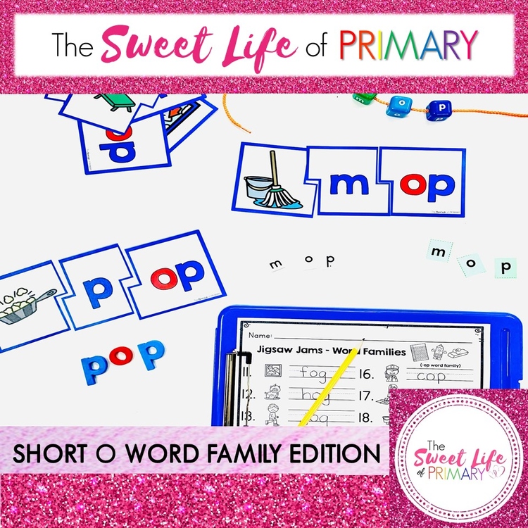 Short o CVC Word Family Center Activity