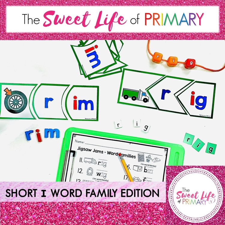 Short i CVC Word Family Center Activity