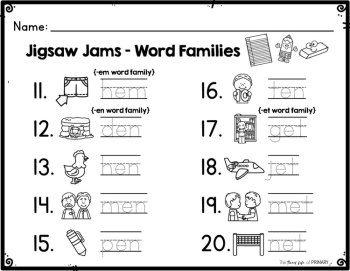 Short e CVC Word Family Center Activity, image 3