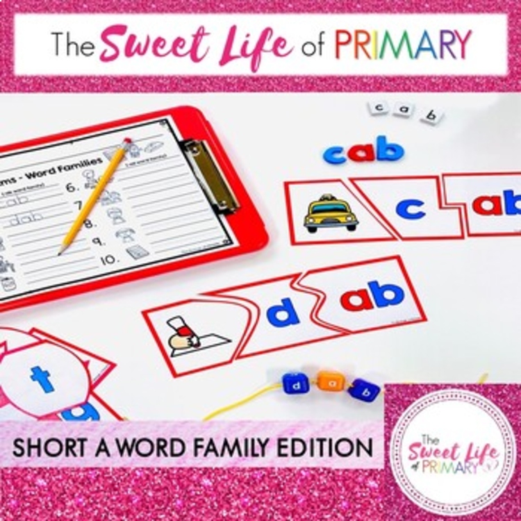Short a CVC Word Family Center Activity