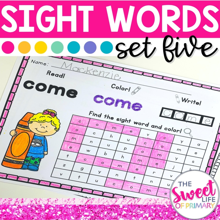 Sight Word Practice Set 5