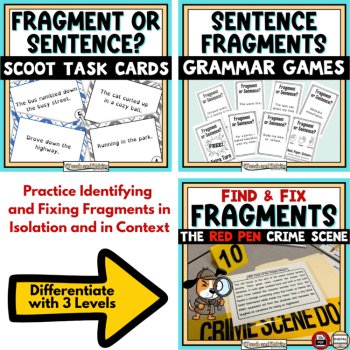 Fragments and Run-On Sentences Bundle: Grammar Activities & Practice 4th-6th Gr., image 2