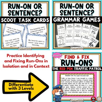 Fragments and Run-On Sentences Bundle: Grammar Activities & Practice 4th-6th Gr., image 3