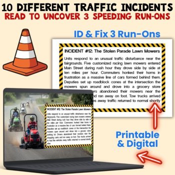 Run-On Sentences Grammar Activity Find & Fix Run-Ons in Texts LEVEL 2 Grades 3-5, image 2