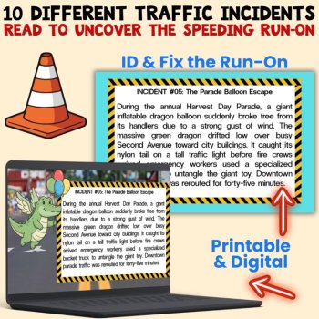 Run-On Sentences Grammar Activity Find & Fix Run-Ons in Texts Level 1 Grades 3-5, image 2