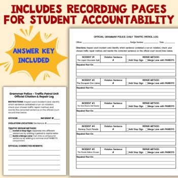 Run-On Sentences Grammar Activity Find & Fix Run-Ons in Texts Level 1 Grades 3-5, image 3