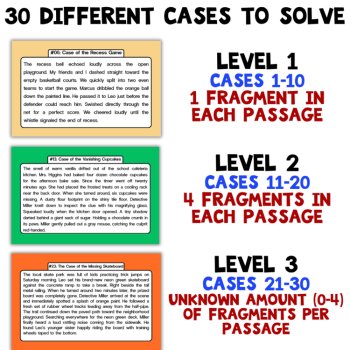 Sentence Fragments Grammar Activity BUNDLE Fix Fragments in Texts: Grades 3-6, image 2
