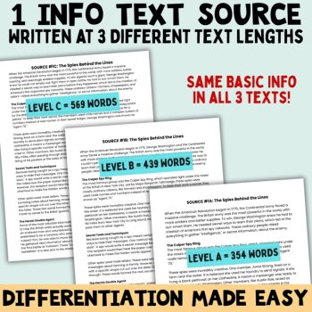 American Revolution Spies Narrative Writing Performance Task ELA SBAC Test Prep, image 2
