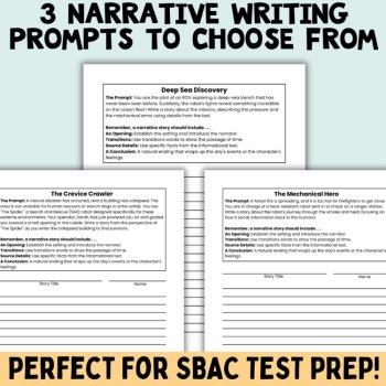 Narrative Writing Mini Performance Task ELA SBAC Test Prep: HELPFUL ROBOTS, image 3