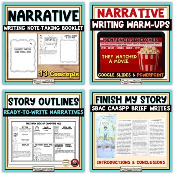 Narrative Writing Unit Activities Bundle for Gr. 3-8: SBAC and CAASPP Test Prep, image 2