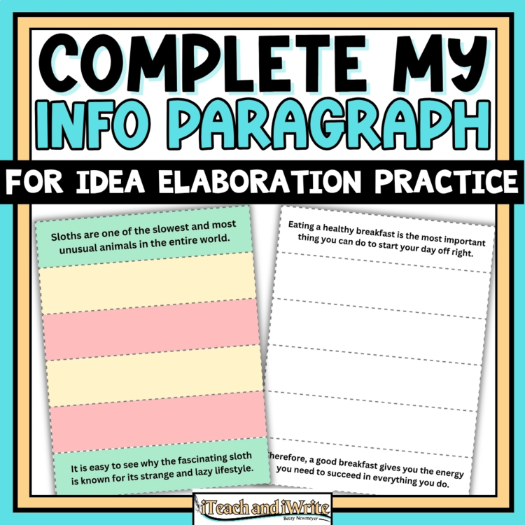 Information Paragraph Graphic Organizer Foldables For Adding Details Elaboration