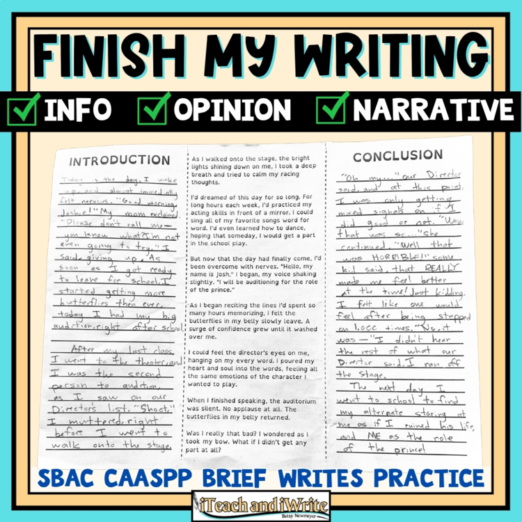Write Essay and Story Introductions and Conclusions SBAC CAASPP Test Prep BUNDLE