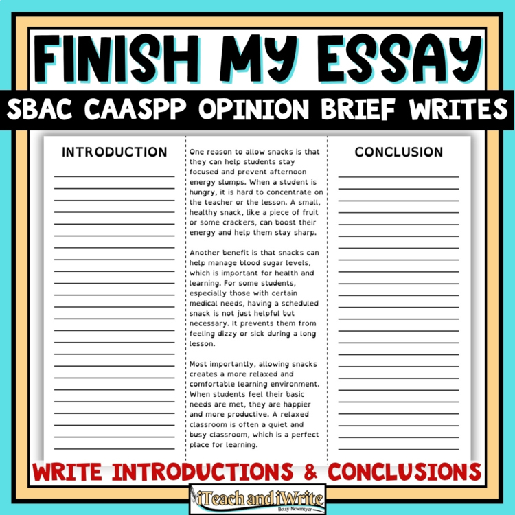 Write Opinion Essay Introductions and Conclusions ELA SBAC CAASPP Test Prep
