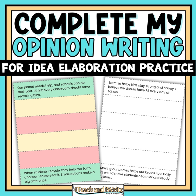 Opinion Writing Graphic Organizer Foldables For Adding Reasons and Elaboration